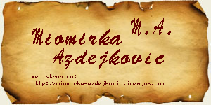 Miomirka Azdejković vizit kartica